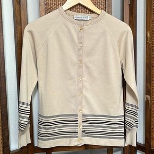 Vintage Givenchy Sport cream striped cardigan size 36